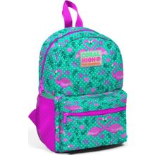 Coral High Yeşil Flamingo Baskılı Yuva, Kreş ve Günlük Sırt - Kız Çocuk Okul Çantası
