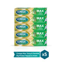 Corega Max Tutuş Ferahlık 5x40 gr Diş Protezi Yapıştırıcı Krem