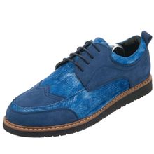 Costo Shoes AB1386 45-46-47-48-49-50 Kot Mavi Nubuk Çift Katlı Büyük Numara Dana Derisi Rahat Geniş Kalıp Üst Kalite Erkek Spor Ayakkabı