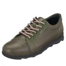 Costo Shoes AG8008 Haki Büyük Numara Dana Derisi Rahat Geniş Kalıp Erkek Spor Ayakkabı