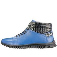 Costo Shoes BRK4414 Saks Mavisi Büyük Numara Dana Derisi Rahat Geniş Kalıp Erkek Spor Ayakkabı