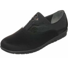 Costo Shoes DRL7033 Siyah Süet Gündelik Rahat Geniş Kalıp 4 Mevsim Büyükl Numara Kadın Ayakkabısı