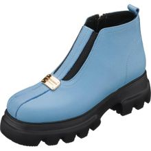 Costo Shoes GS1313 Bebe Mavi Rahat Şık Hafif Eva Taban Extra Geniş Rahat Kalıp Deri Kadın Bot