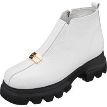 Costo Shoes GS1313 Beyaz Rahat Şık Hafif Eva Taban Extra Geniş Rahat Kalıp Dana Derisi Kadın Bot