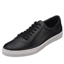 Costo Shoes Kaan-05 Siyah Dana Derisi Büyük Numara Rahat Geniş Kalıp Şık Yeni Sezon Deri Spor Ayakkabı