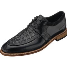 Costo Shoes P20213 Siyah Açma Timsah Baskılı Deri Üst Kalite Erkek Deri Ayakkabı