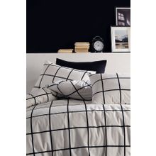 Coté Blanc Karo 240x220 cm Siyah-Beyaz Nevresim Takımı