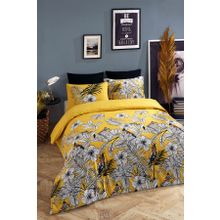 Cote Blanc Peroquet %100 Pamuk Ranforce 200x220 cm Sarı Çift Kişilik Nevresim Takımı