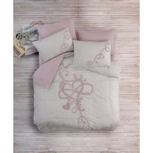 Cotton Box Bellini Puf Nakışlı Ranforce Pembe Çift Kişilik Nevresim Takımı Seti