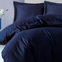 Cotton Box Elegant Lacivert Saten Çift Kişilik Nevresim Takımı