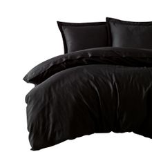 Cotton Box Elegant Siyah Saten Çift Kişilik Nevresim Takımı