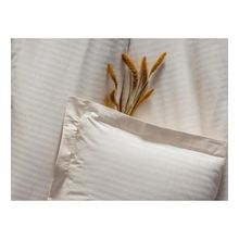 Cotton Box Elegante Stripe Ekru Çift Kişilik Saten Nevresim Takımı