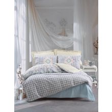 Cotton Box Monje Alaçatı Mavi Çift Kişilik Nevresim Takımı Seti