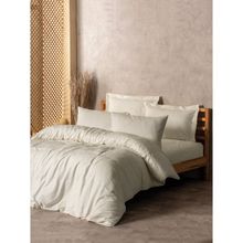 Cotton Box Plaid Ranforce Tek Kişilik Krem 160x220 cm Nevresim Takımı