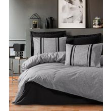 Cotton Box Plain Bihter Siyah Gri Çift Kişilik 200x220 cm Nevresim Takımı