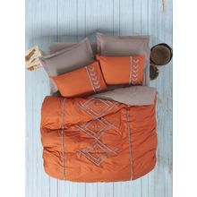 Cotton Box Puf Nakışlı Ranforce Lia Kiremit Bej Çift Kişilik 200x220 cm Nevresim Takımı