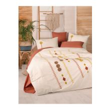 Cotton Box Puff Nakışlı Çift Kişilik Amaris Kiremit 200x220 cm Nevresim Takımı