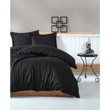 Cotton Box Siyah Çift Kişilik Saten 200 x 220 cm Nevresim Takımı