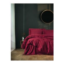 Cotton Box Tek Kisilik Saten Elegante Bordo Nevresim Takimi