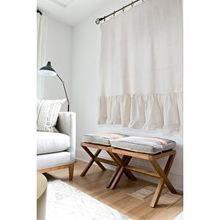 Cotton Maison Naturel Kornişli Vintage 150x185 cm Fırfırlı Perde