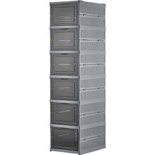 Coverest 6 Katlı Katlanabilir Organizer, Çok Amaçlı Ayakkabılık, Taşınabilir Portatif, 25.5 x 34.5 x 105 cm (ANTRASİT)