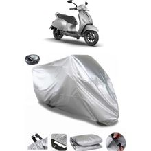 Coverplus Bajaj Chetak Gri Arka Çanta Uyumlu Su Geçirmez Motosiklet Brandası