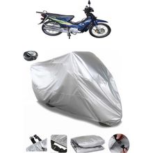 Coverplus Çelik Motor CUP 110 Gri Arka Çanta Uyumlu Su Geçirmez Motosiklet Brandası