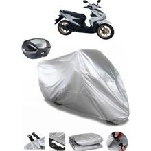 Coverplus Honda Beat Gri Arka Çanta Uyumlu Su Geçirmez Motosiklet Brandası
