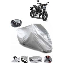 Coverplus Honda CB 125 R Gri Arka Çanta Uyumlu Su Geçirmez Motosiklet Brandası