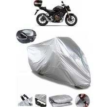 Coverplus Honda CB 500 Gri Arka Çanta Uyumlu Su Geçirmez Motosiklet Brandası