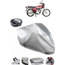 Coverplus Honda CG 125 Gri Arka Çanta Uyumlu Su Geçirmez Motosiklet Brandası
