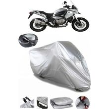 Coverplus Honda VFR 1200 X Crosstourer DCT Gri Arka Çanta Uyumlu Su Geçirmez Motosiklet Brandası