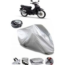 Coverplus Honda Wave 110 Gri Arka Çanta Uyumlu Su Geçirmez Motosiklet Brandası