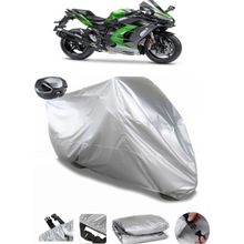 Coverplus Kawasaki Ninja H2 Gri Arka Çanta Uyumlu Su Geçirmez Motosiklet Brandası