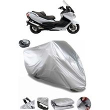 Coverplus Suzuki Burgman AN 650 ABS Gri Arka Çanta Uyumlu Su Geçirmez Motosiklet Brandası