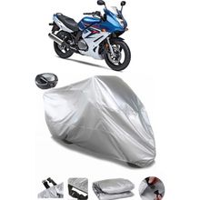 Coverplus Suzuki GS 500 Gri Arka Çanta Uyumlu Su Geçirmez Motosiklet Brandası