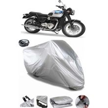 Coverplus Triumph Bonneville T100 Arka Çanta Uyumlu Su Geçirmez Gri Motosiklet Brandası