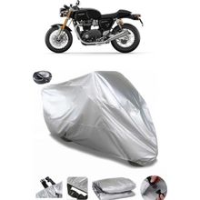Coverplus Triumph Thruxton RS Arka Çanta Uyumlu Su Geçirmez Gri Motosiklet Brandası