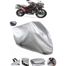 Coverplus Triumph Tiger 800 Arka Çanta Uyumlu Su Geçirmez Gri Motosiklet Brandası