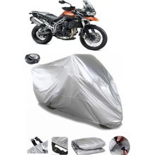 Coverplus Triumph Tiger 800 XC Arka Çanta Uyumlu Su Geçirmez Gri Motosiklet Brandası