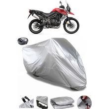 Coverplus Triumph Tiger 800 XCA Arka Çanta Uyumlu Su Geçirmez Gri Motosiklet Brandası