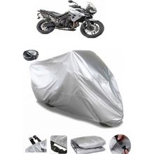 Coverplus Triumph Tiger 800 XRX Arka Çanta Uyumlu Su Geçirmez Gri Motosiklet Brandası