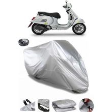 Coverplus Vespa GTS 300 Supertech Arka Çanta Uyumlu Su Geçirmez Gri Motosiklet Brandası