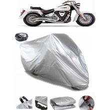 Coverplus Yamaha Wild Star XV 1600 Arka Çanta Uyumlu Su Geçirmez Gri Motosiklet Brandası