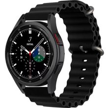 CoverZone Amazfit GTR 42 mm Quintessential Kabartmalı Metal Tokalı Siyah Kordon