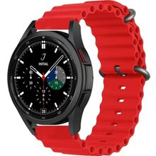 CoverZone Amazfit GTS 42 mm Quintessential Kabartmalı Metal Tokalı Kırmızı Kordon