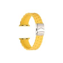 CoverZone Apple Watch 3 42-44 mm Metal Toka Delikli Ayarlanabilir Panoply Silikon Sarı Kordon
