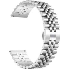 CoverZone Apple Watch 42 mm Parlak Metal Klipsli Gümüş Kordon