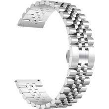 CoverZone Apple Watch 44 mm Parlak Metal Klipsli Gümüş Kordon