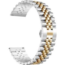 CoverZone Apple Watch 44 mm Parlak Metal Klipsli Gümüş Rose Gold Kordon